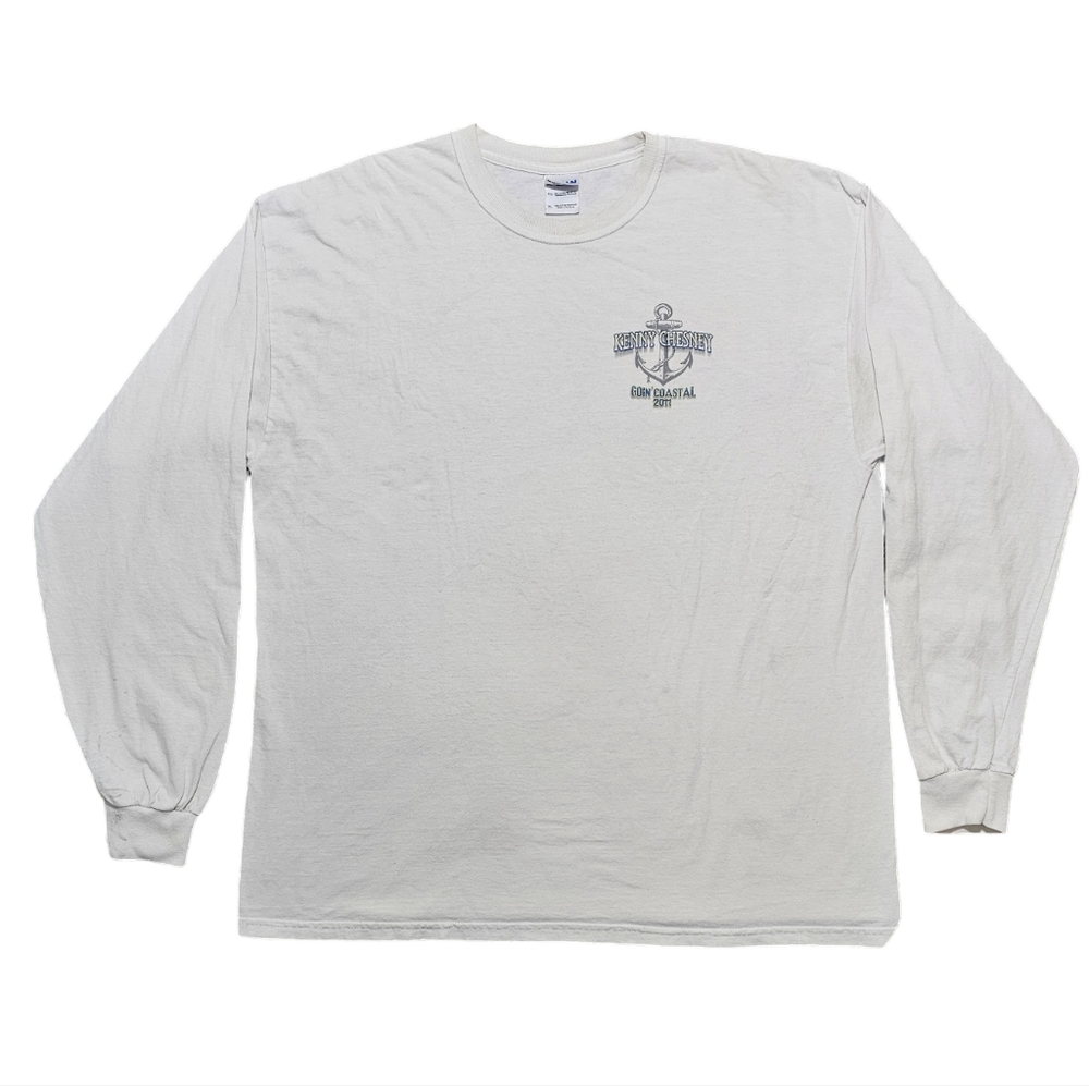 Kenny Chesney 2011 Goin' Coastal Tour Long Sleeve Shirt Men's XL White